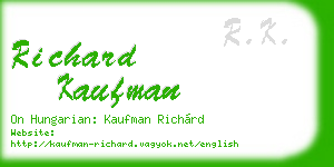 richard kaufman business card