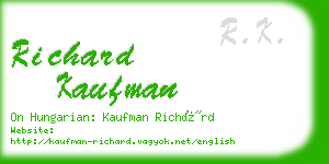 richard kaufman business card